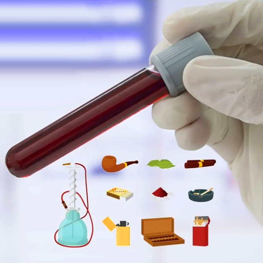 Does smoking hookah tobacco affect blood tests ?